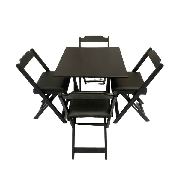 Conjunto Dobrável 70x70 Com 4 Cadeiras Estofadas LP