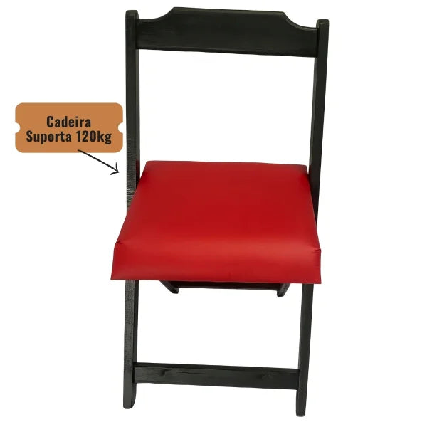 Conjunto Dobrável 70x70 Com 4 Cadeiras Estofadas