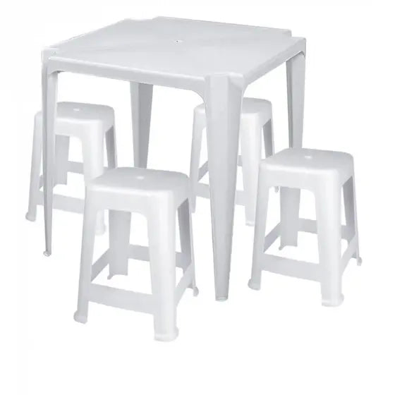 Conjunto de Mesa + 4 Banquetas em Plastico