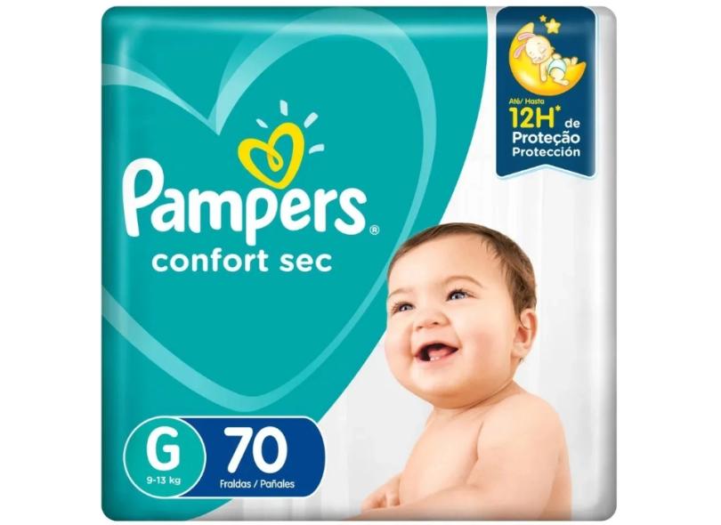 Kit 4 Pacotes Fraldas Descartáveis Infantil Pampers Confort Sec 🔥 Todos Tamanhos