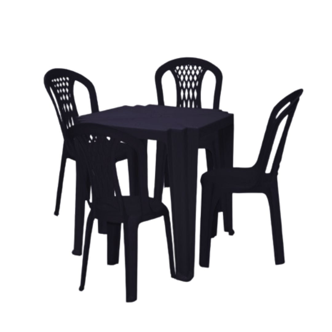 Mesa Quadrada Tambaú  + 4 Cadeiras Laguna