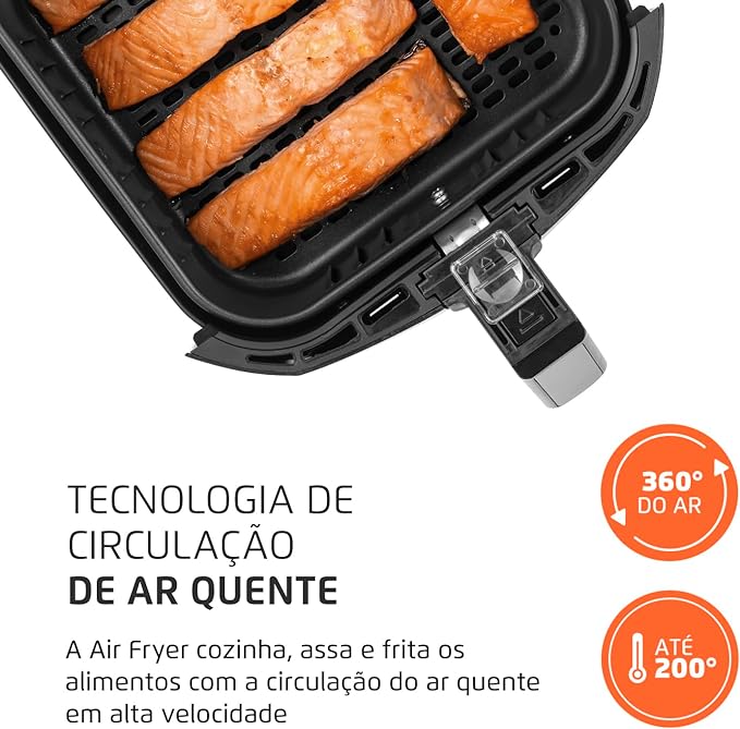 Fritadeira Sem Óleo Air Fryer 5L, Mondial, Preto/Inox, 1900W, BVOLT - AFN-50-BI (
