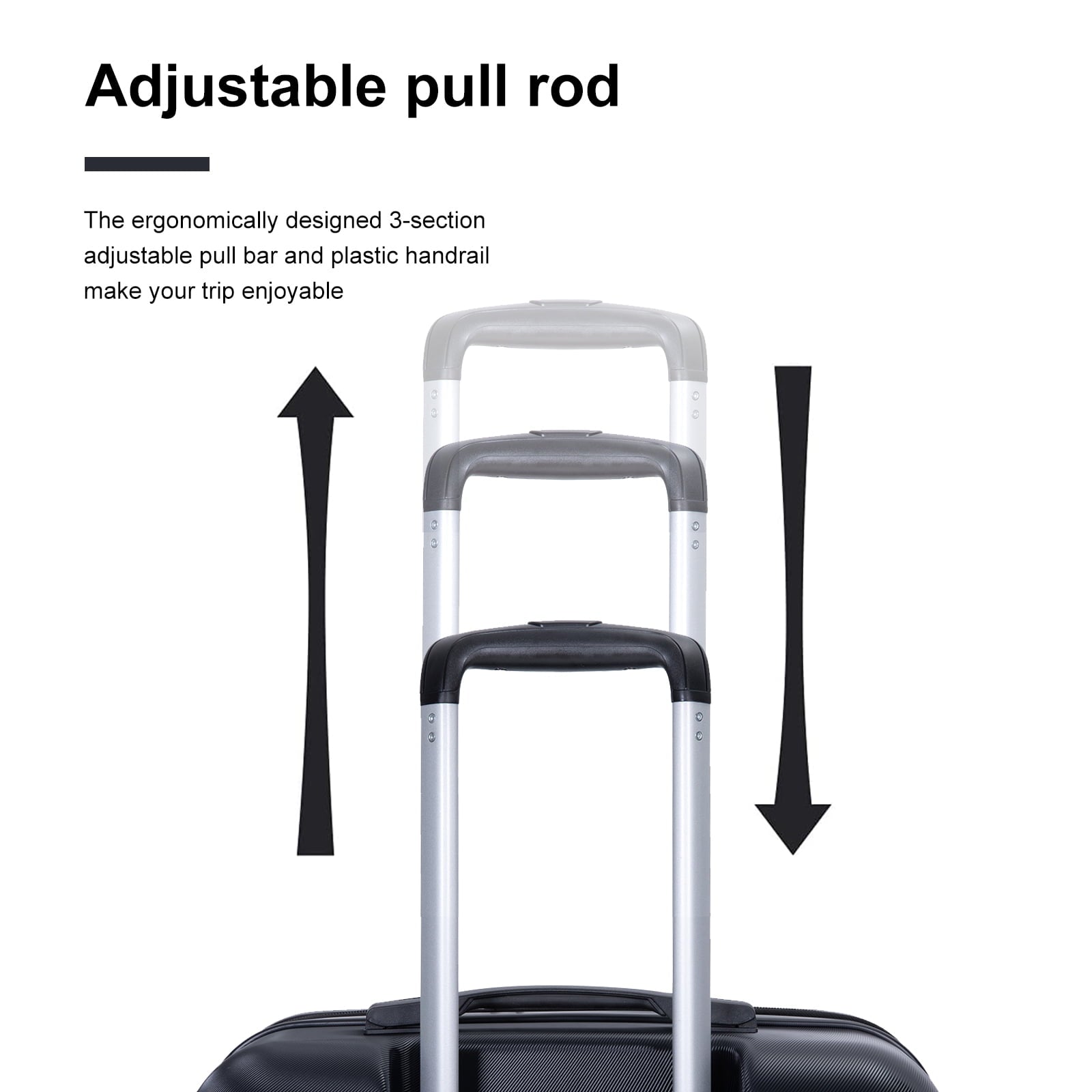 Tripcomp Luggage Sets 5 Piece Duffel Bag,Hardside Travel Luggage (20/24/28) with TSA Lock,Expandable Suitcase with Spinner Wheels.(Black)