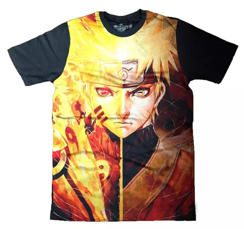 Camiseta Naruto Shipuuden Animes Camisa Masculina Algodão