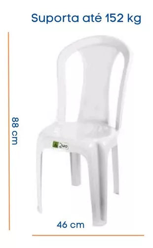 Cadeira De Plástico Resistente Área De Lazer