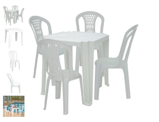 Mesa Quadrada Tambaú TRAMONTINA-92314010 + 4 Cadeiras Laguna - TRAMONTINA-K51