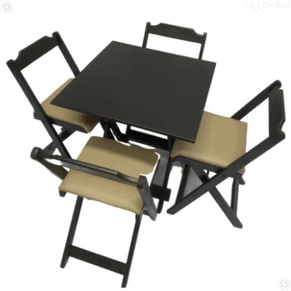 Conjunto Dobrável 70x70 Com 4 Cadeiras Estofadas LP