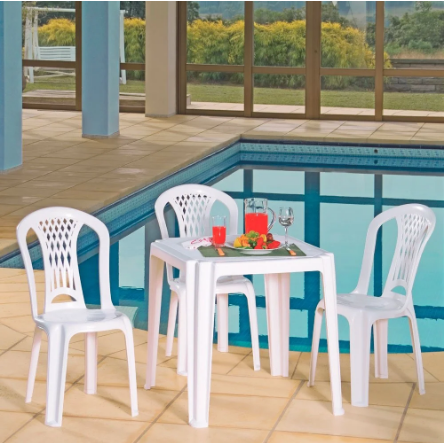 Mesa Quadrada Tambaú TRAMONTINA-92314010 + 4 Cadeiras Laguna - TRAMONTINA-K51