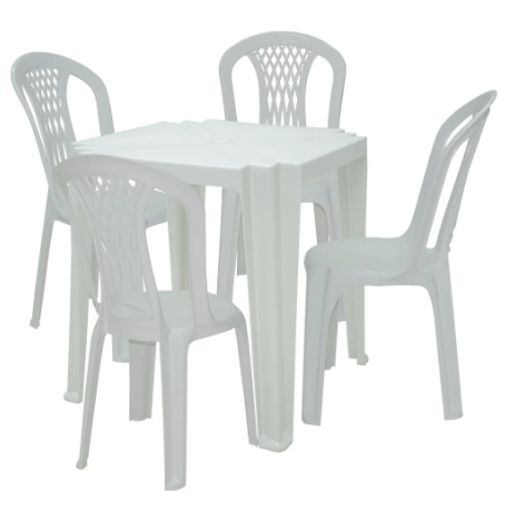 Mesa Quadrada Tambaú TRAMONTINA-92314010 + 4 Cadeiras Laguna - TRAMONTINA-K51